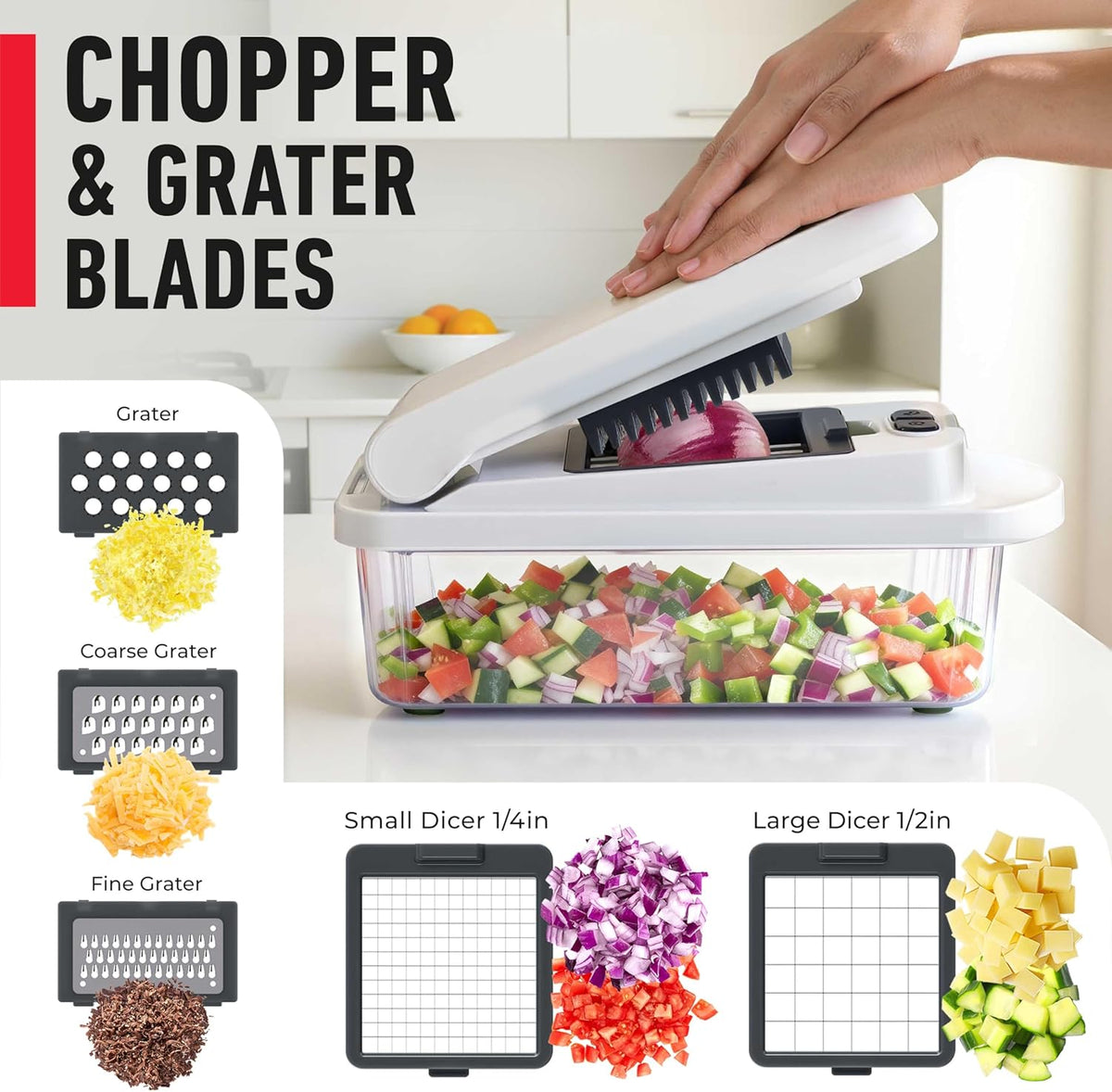 the Real Original Pro Vegetable Chopper & Mandoline Slicer, 10-In-1