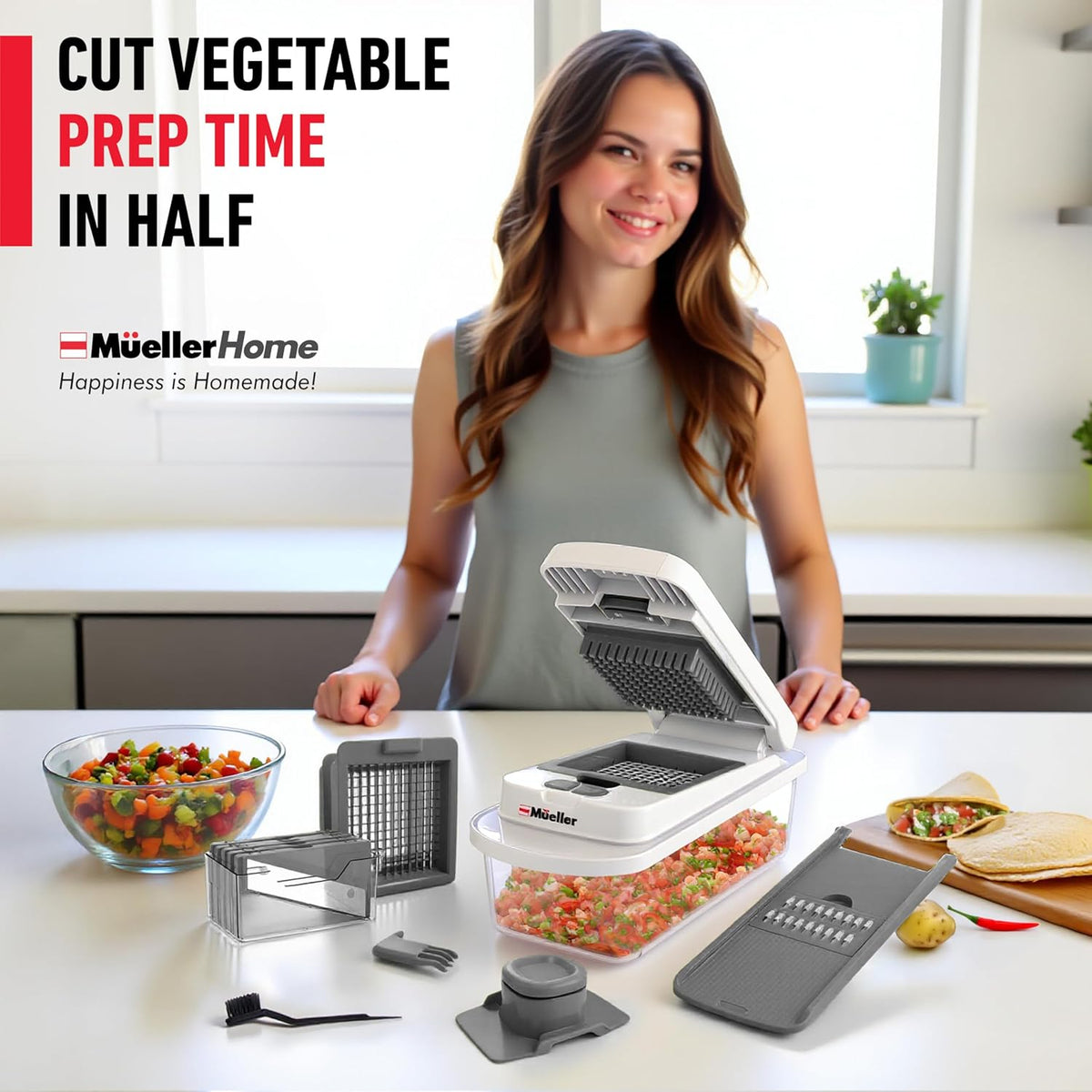 the Real Original Pro Vegetable Chopper & Mandoline Slicer, 10-In-1