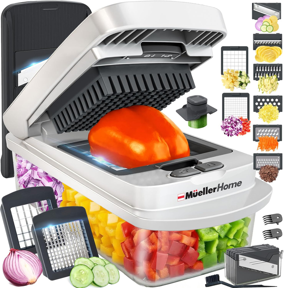 the Real Original Pro Vegetable Chopper & Mandoline Slicer, 10-In-1
