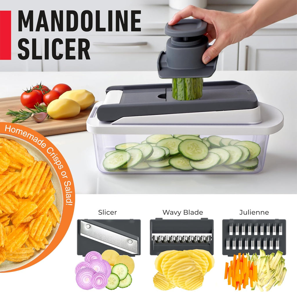 the Real Original Pro Vegetable Chopper & Mandoline Slicer, 10-In-1